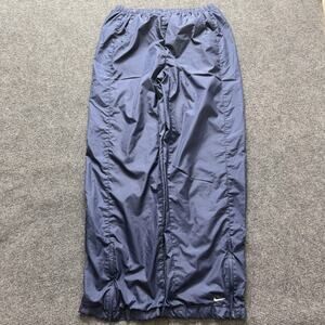 Nike Track Pants Youth Medium Blue Basketball Retro Lined Zip Swoosh Athletic